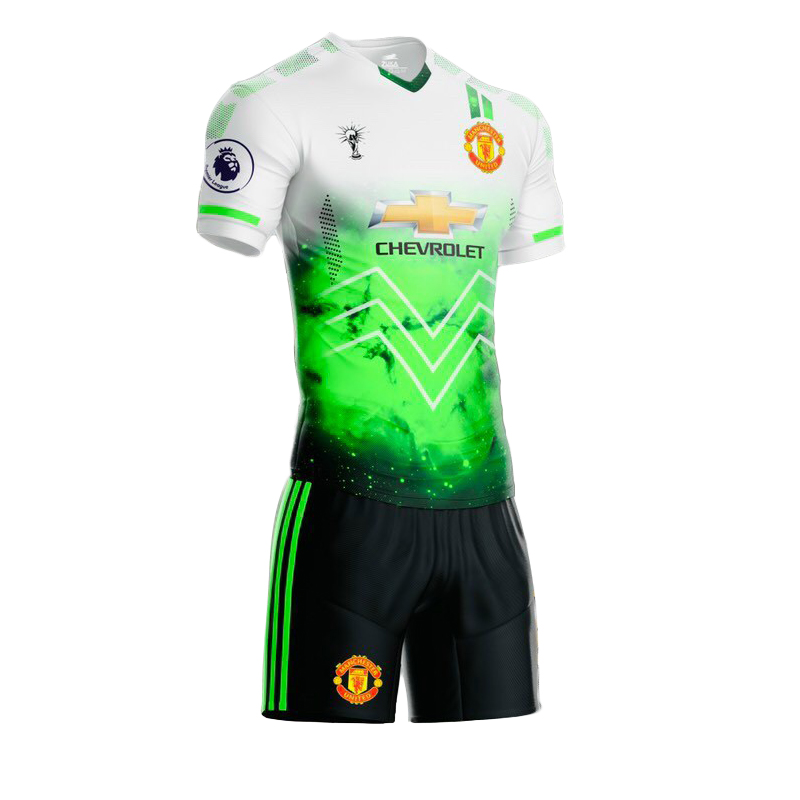 Bộ quần áo bóng đá câu lạc bộ Manchester United - Áo bóng đá CLB ngoại hạng Anh - Bộ đồ bóng đá đẹp - MU - Trắng xanh lá - L