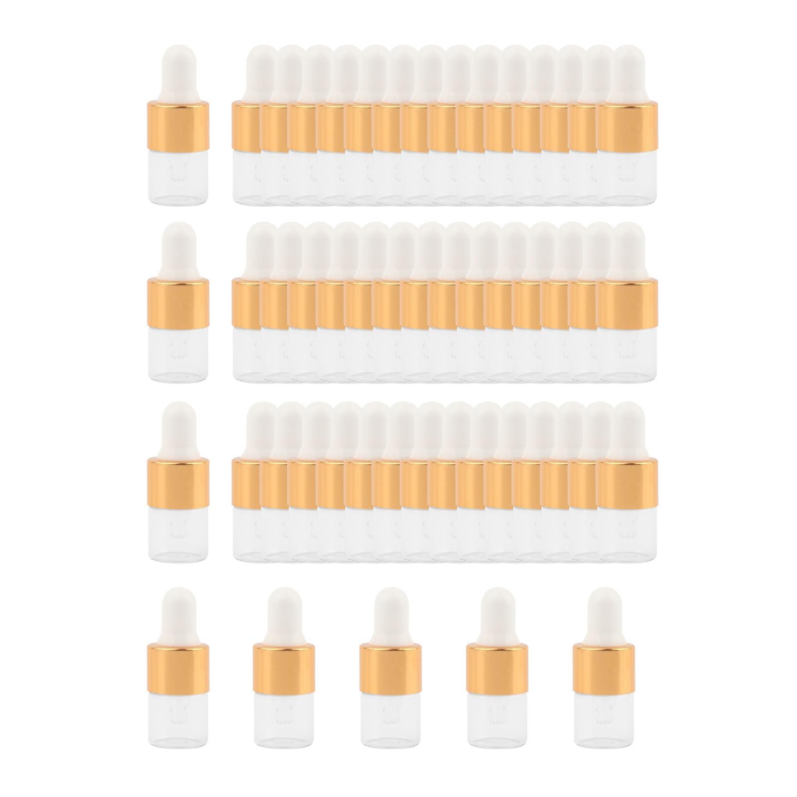50x Portable Essential Oil Bottle Mini Dropper Bottles for Liquid Travel