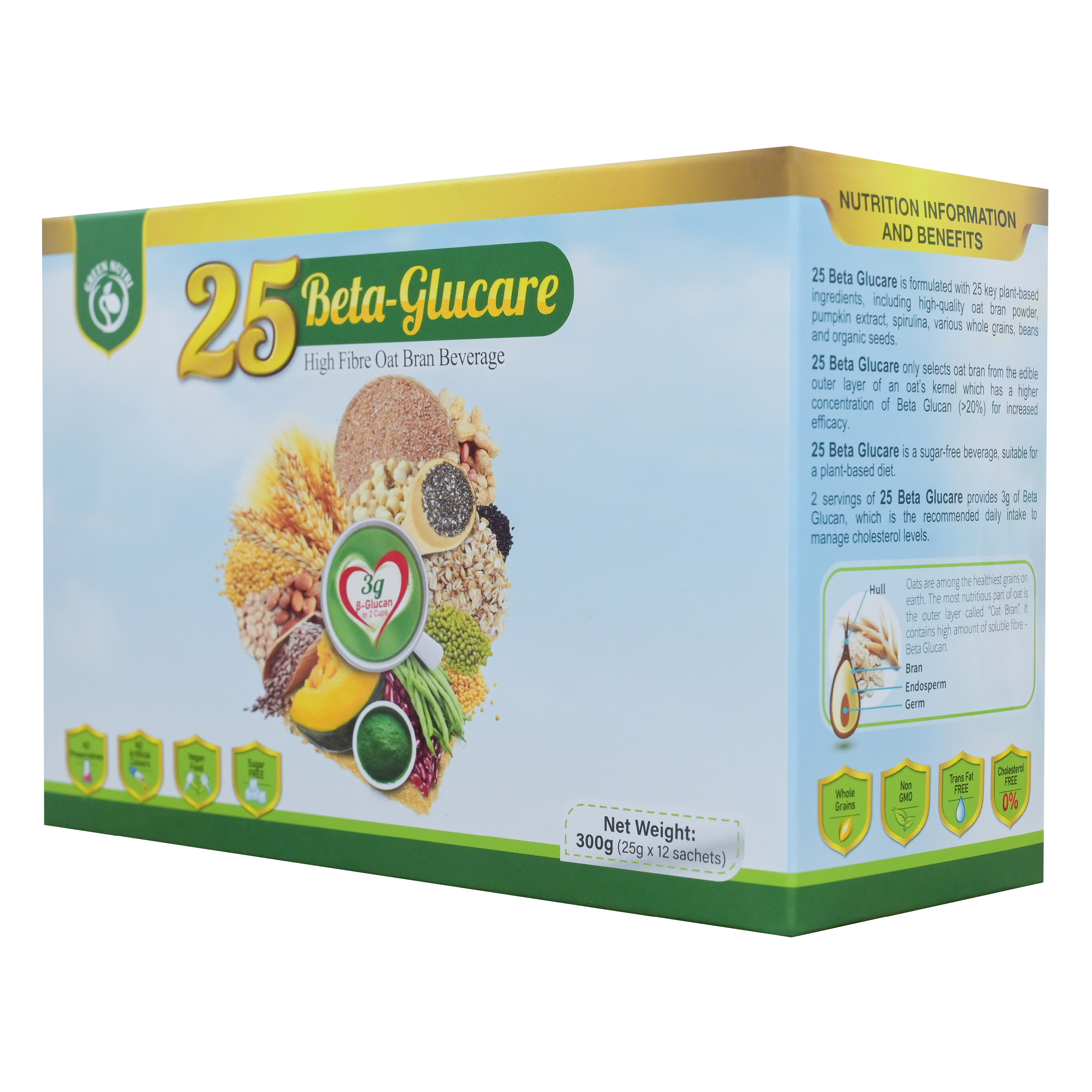 Sữa Hạt Ngũ Cốc 25 Beta Glucare Dạng Hộp Giấy 300g