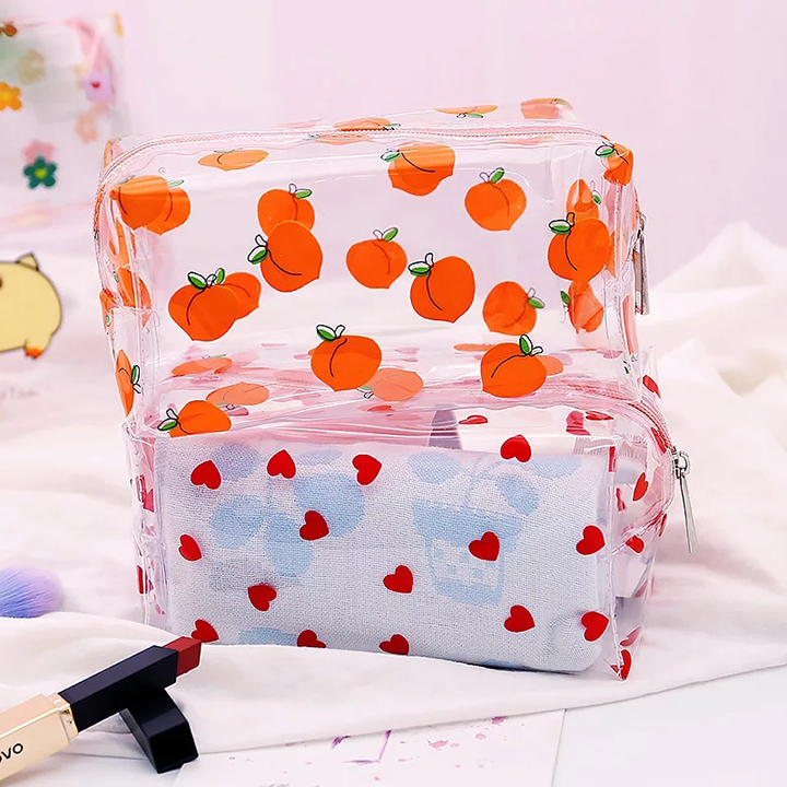 Hộp bút trong suốt size lớn cho bé hoặc túi đựng mỹ phẩm đủ hoạ tiết xinh xắn lung linh – H024