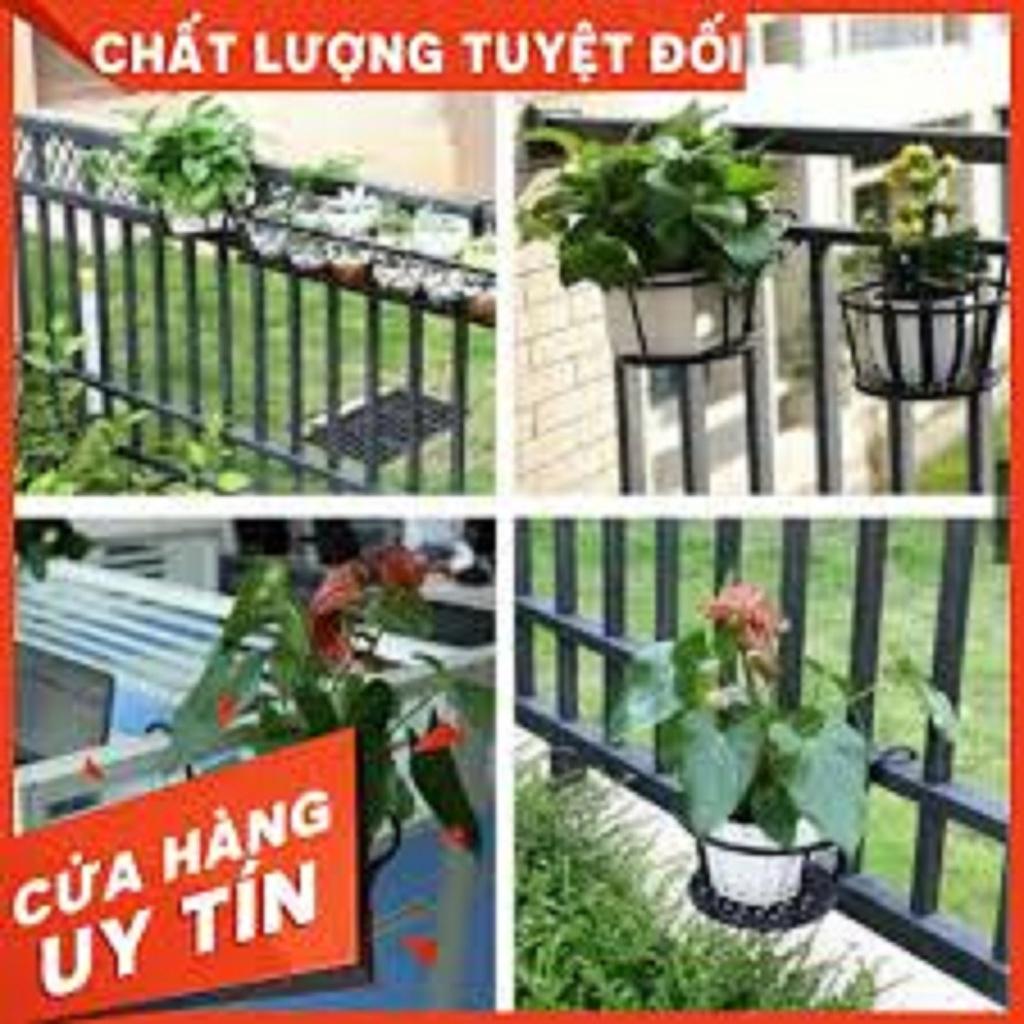 Combo 5 Giỏ Sắt Treo Hoa Ban Công - Hàng Đẹp Sơn Tĩnh Điện Màu Đen hh026