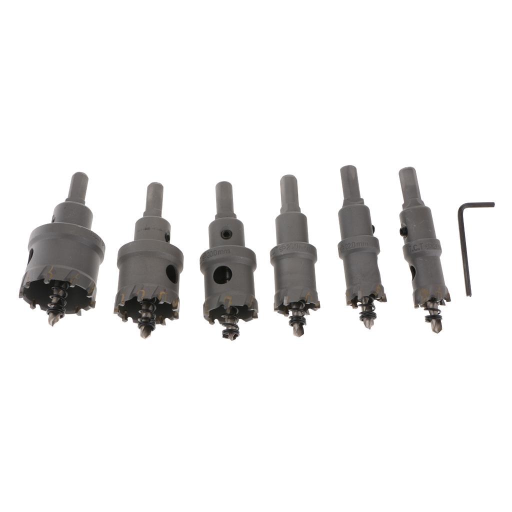 6pcs 20-40mm High Strength Carbon Steel Cemented Carbide Hole Alloy Drill Special Opening Design Helps to Reduce Chip Cutting Resistance