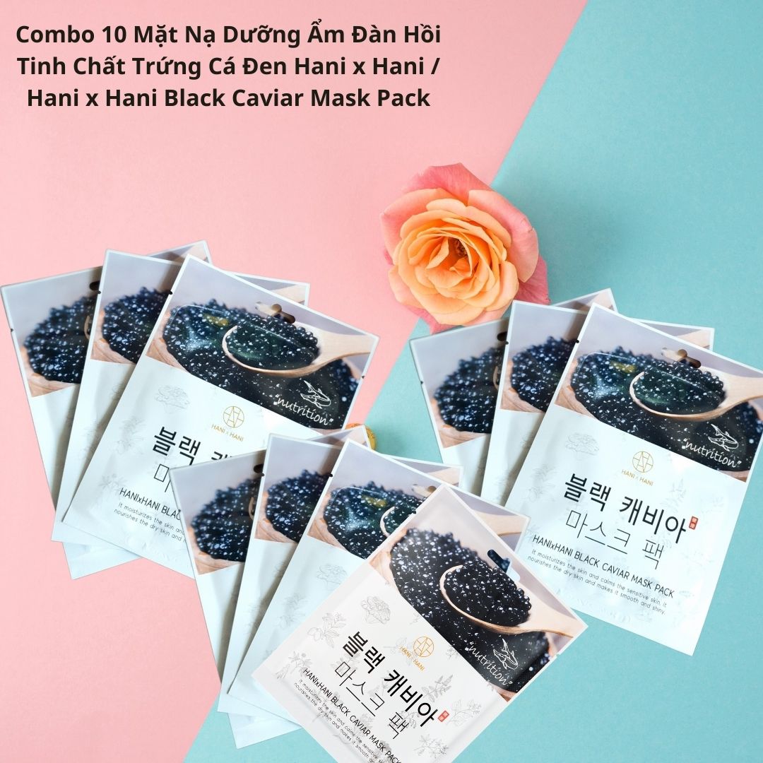 Combo 10 Mặt Nạ Tinh Chất Trứng Cá Đen Dưỡng Ẩm Đàn Hồi, Chống Lão Hóa Cho Mọi Loại Da Đặc Biệt Là Da Nhạy Cảm Hani x Hani