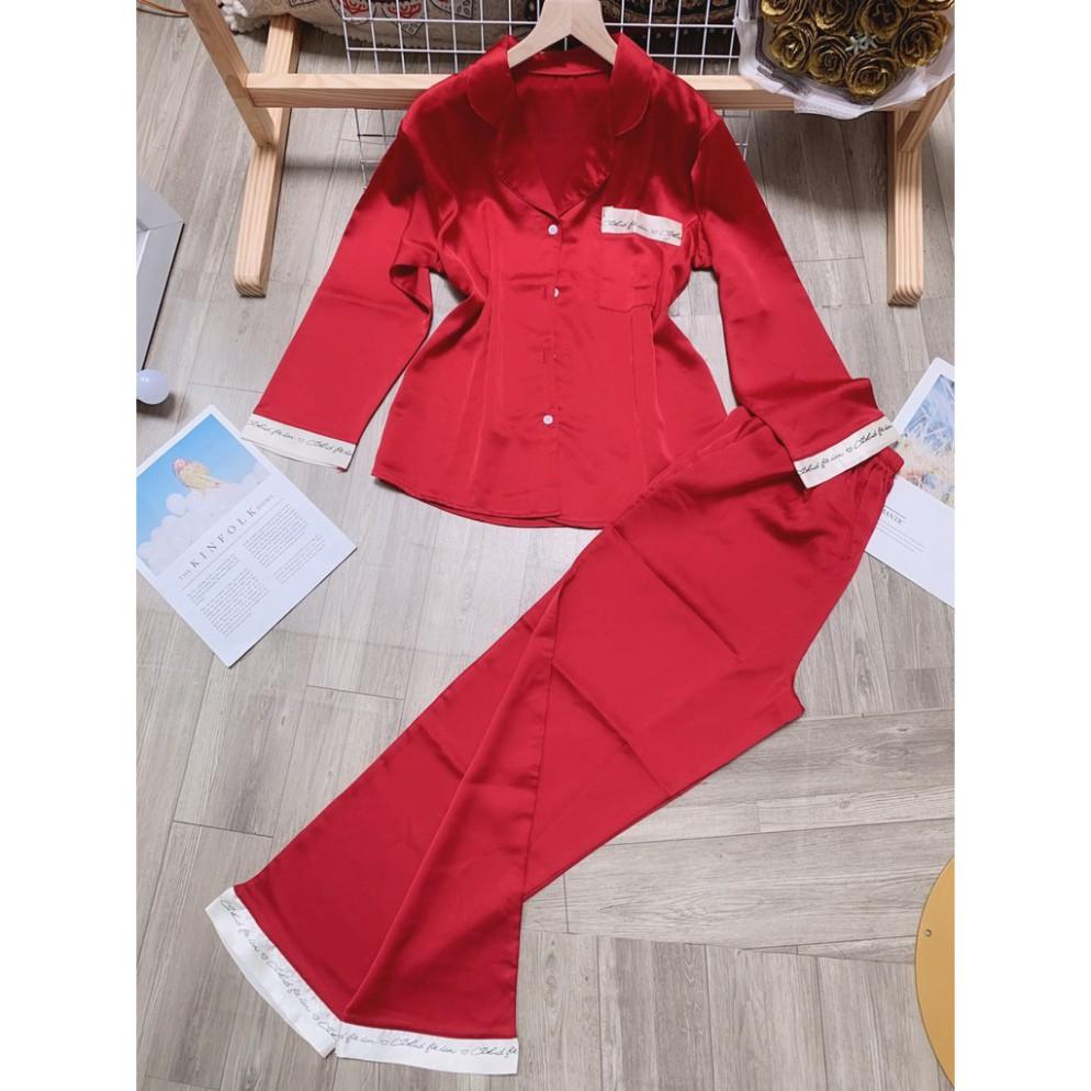 Bộ pijama quần dài áo dài tay chất lụa satin cao cấp Xavia-P2