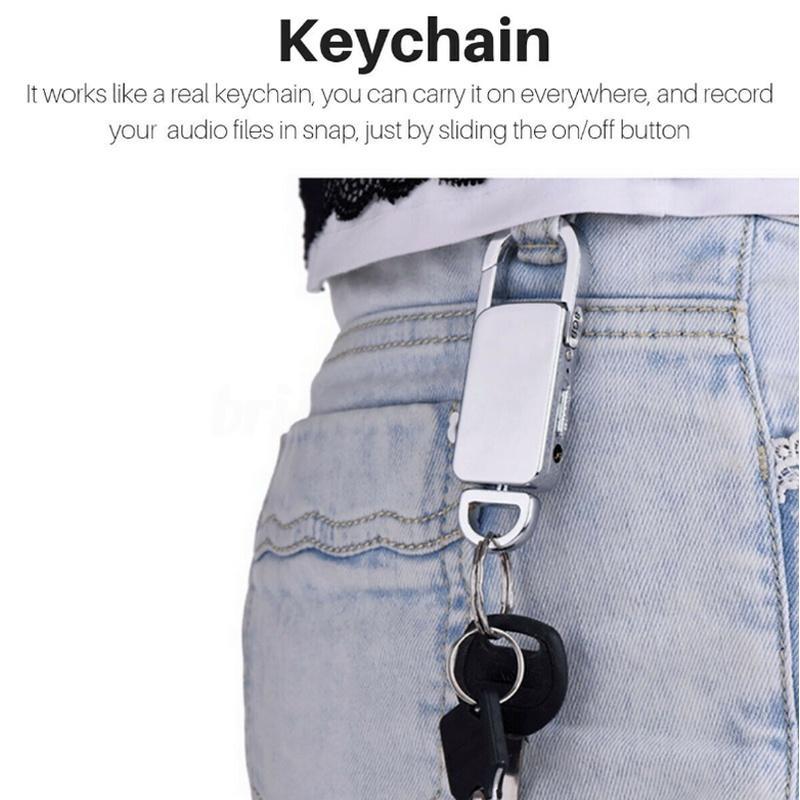 Máy Ghi Âm 32G Dạng Móc Khóa Kích Hoạt Giọng Nói Bí Mật MP3 Một Nút Giảm Tiếng Ồn