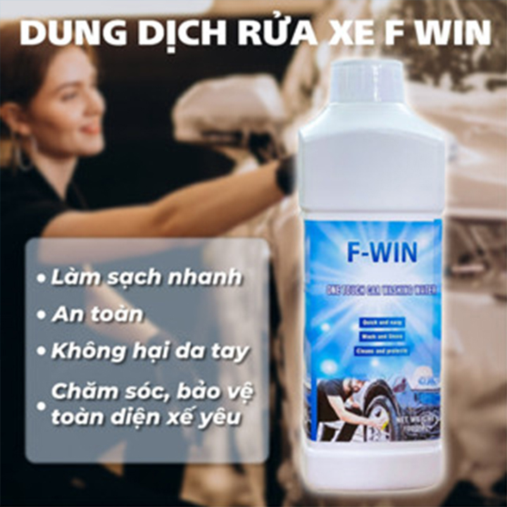 Dung Dịch Rửa Xe F-Win 750ml Rửa Xe 1 Chạm One Touch Clean - Nước Tẩy Rửa Xe Bọt Tuyết Chăm Sóc Xe Máy Ô Tô
