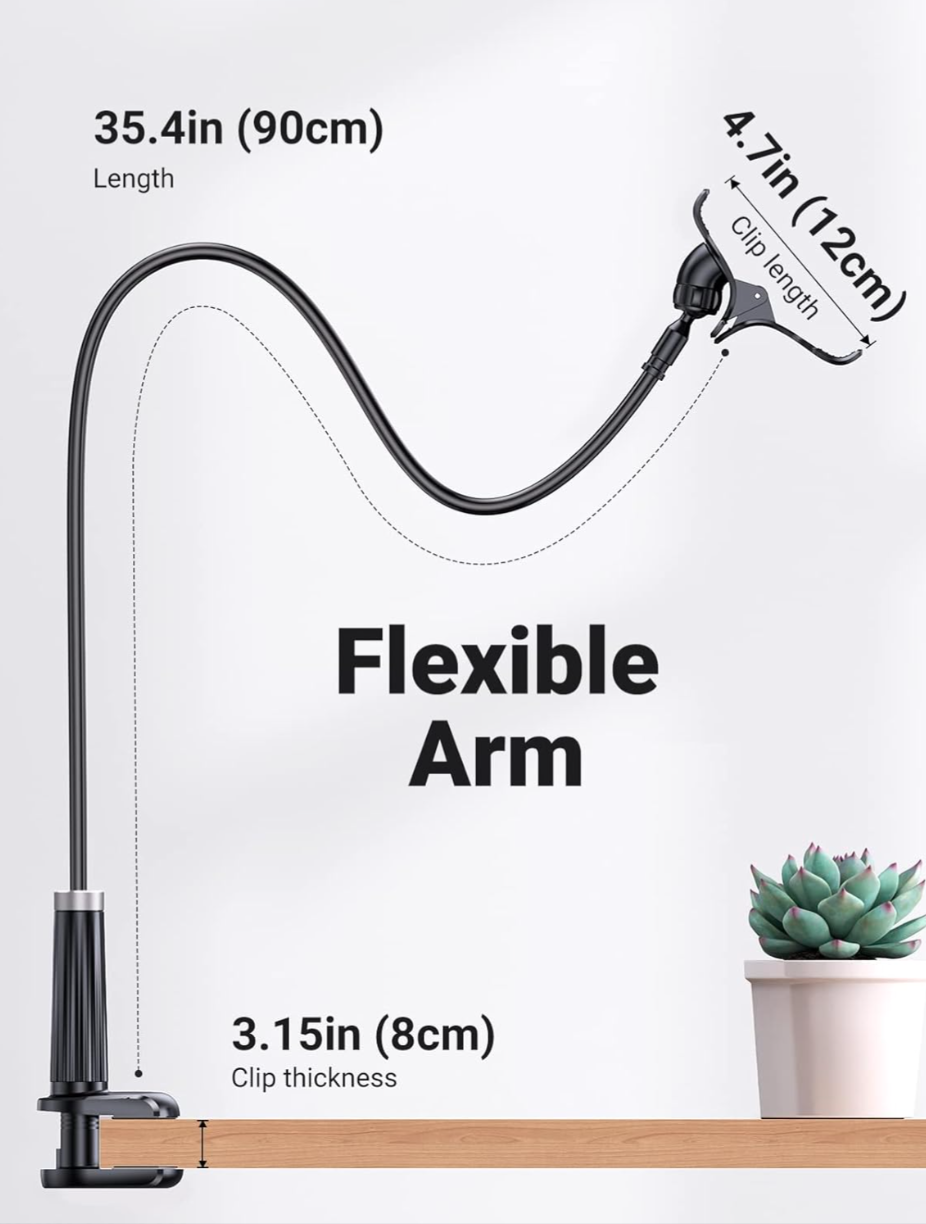 Giá đỡ điện thoại kẹp bàn màu đen Ugreen 80906 LP113 - Hàng chính hãng