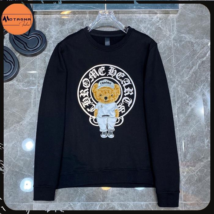 Áo sweater nam tay dài, Áo nỉ cao cấp chất đẹp mịn in Gấu CH dễ thương mã NZ816