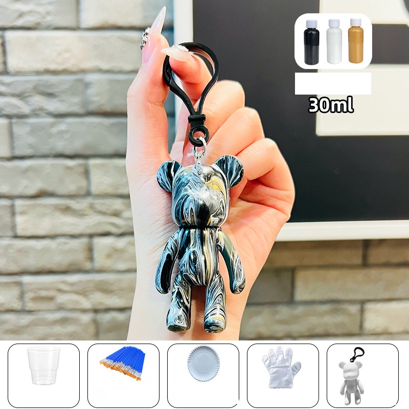Móc khóa Gấu tự phun màu cực chất