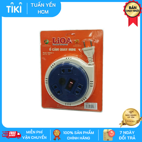 Ổ cắm kéo dài quay tay LiOA 3 ổ cắm, Ổ cắm kiểu đĩa bay dây dài 3m/5m/10m - MITA