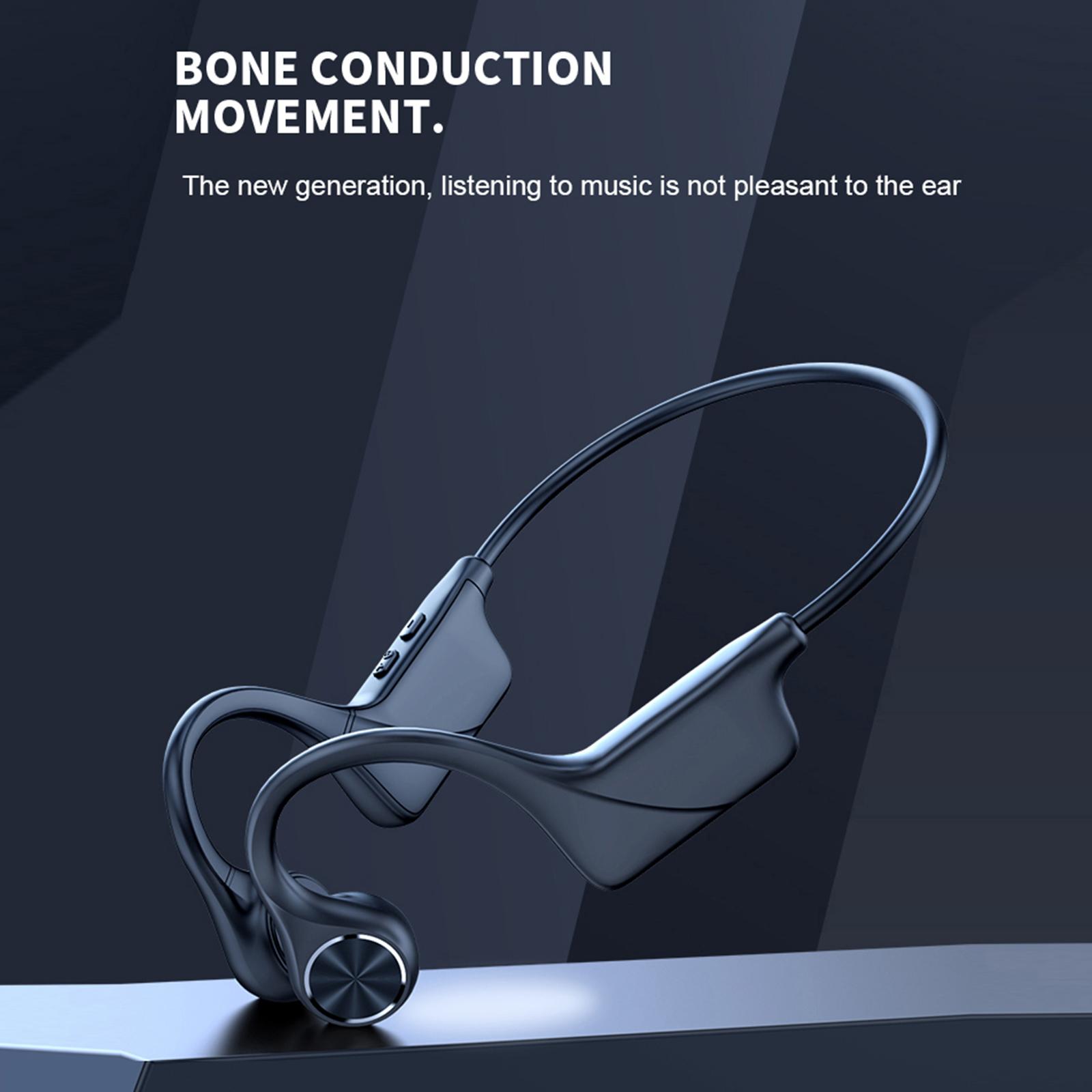 Bone Conduction Headphones Wireless BT5.0 Music Earphone Outdoor Sports Headset Waterproof Hands-free with Microphone