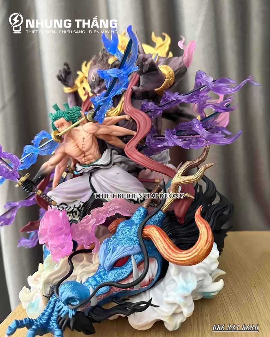 Mô Hình One Pice Zoro Quỷ thần Asura Kyutoryu - 3 Đầu - 6 Tay- 9 Kiếm Siêu Chất OP-004 - Cao 38cm - CÓ VIDEO