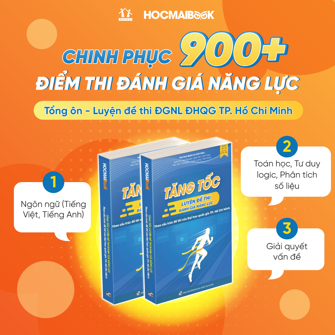 Combo 2 cuốn sách Tăng tốc luyện đề thi Đánh giá năng lực (theo cấu trúc đề thi của Đại học Quốc gia TP. Hồ Chí Minh)