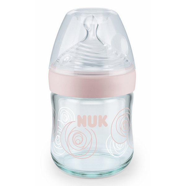 Bình Sữa Thủy Tinh 120ml Nature Sense Núm Ti Silicone S1 Nuk NU21501 (Size M) - Màu Ngẫu Nhiên