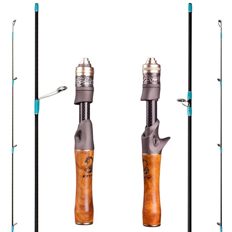 Cần câu lure LEMOREN máy đứng và máy ngang cán gỗ 2 khúc chuyên câu lancer câu cá lóc cao cấp chất lượng giá rẻ