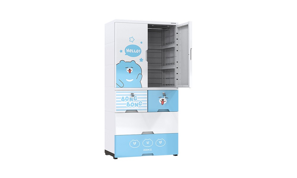 Tủ nhựa trẻ em 2 cánh Happy Kids SUNHOUSE KS-CA1400B4 - Hàng chính hãng
