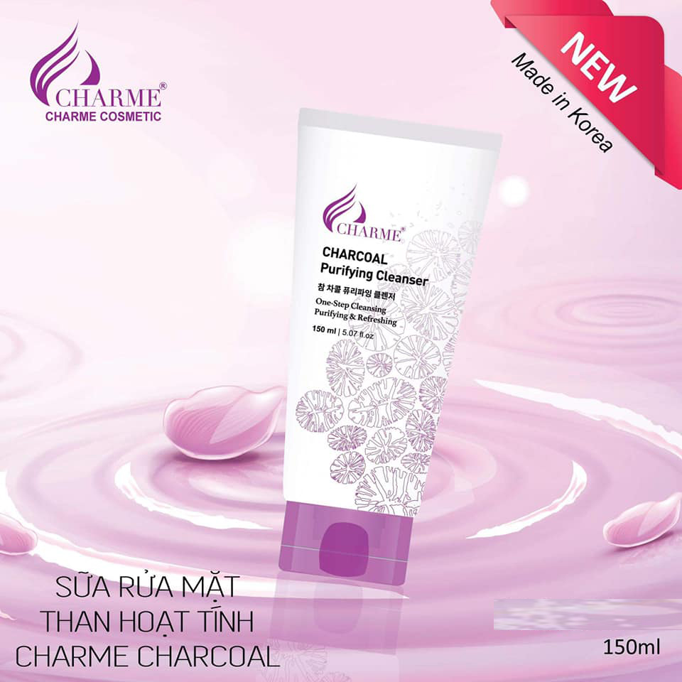 Sữa Rửa Mặt Trắng Da Ngừa Mụn Charme Chacoal Hàn Quốc 150ml