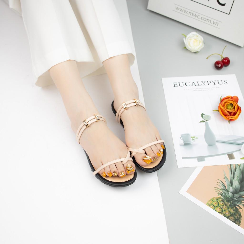 Giày sandal nữ MWC sandal xỏ ngón đế bệt dây mảnh thời trang cá tính NUSD- 2728