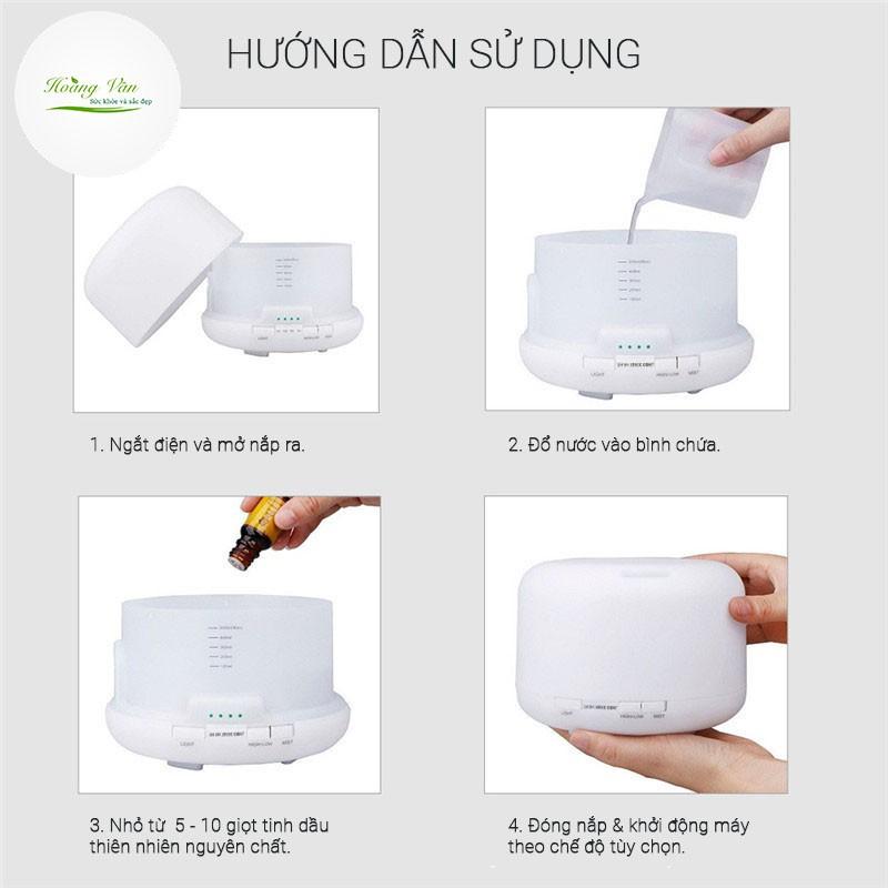 Máy phun sương khuếch tán tinh dầu có kèm remote điều khiển từ xa PSR003 - Dung tích 500ml nước