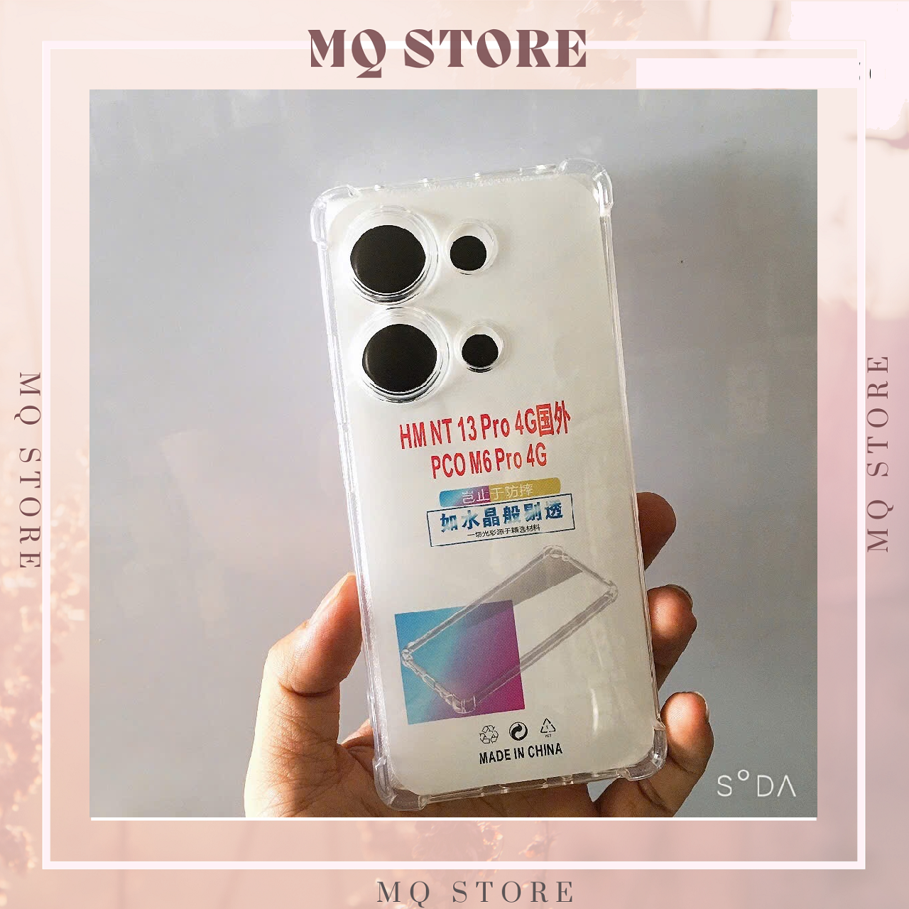 Ốp lưng cho Xiaomi Redmi Note 13 4G, Pro 4G, Poco M6 Pro 4G dẻo trong TPU chống sốc 4 góc( hàng chính hãng)