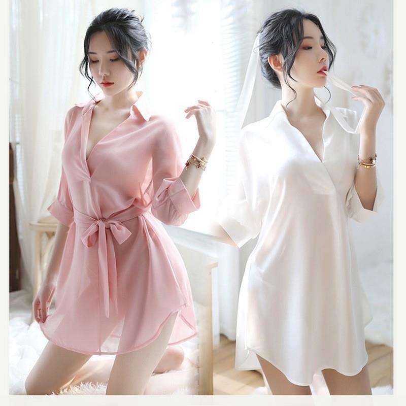 Áo sơ mi ngủ nữ cao cấp - váy ngủ đẹp dài quyến rũ B1030
