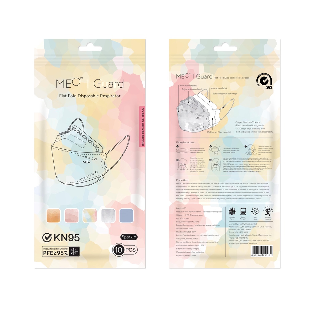 Khẩu trang kháng khuẩn, chống bụi mịn. Xuất khẩu NewZealand gói 10 chiếc nhiều màu sắc - Mask Fashion