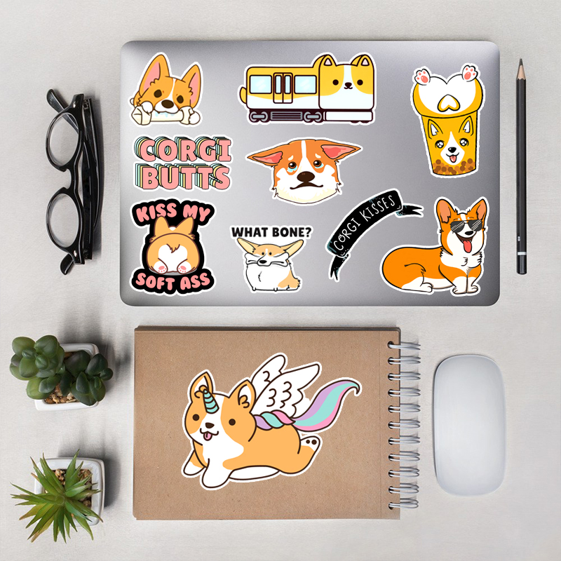 Set 50 Hình Sticker Chủ Đề Corgi