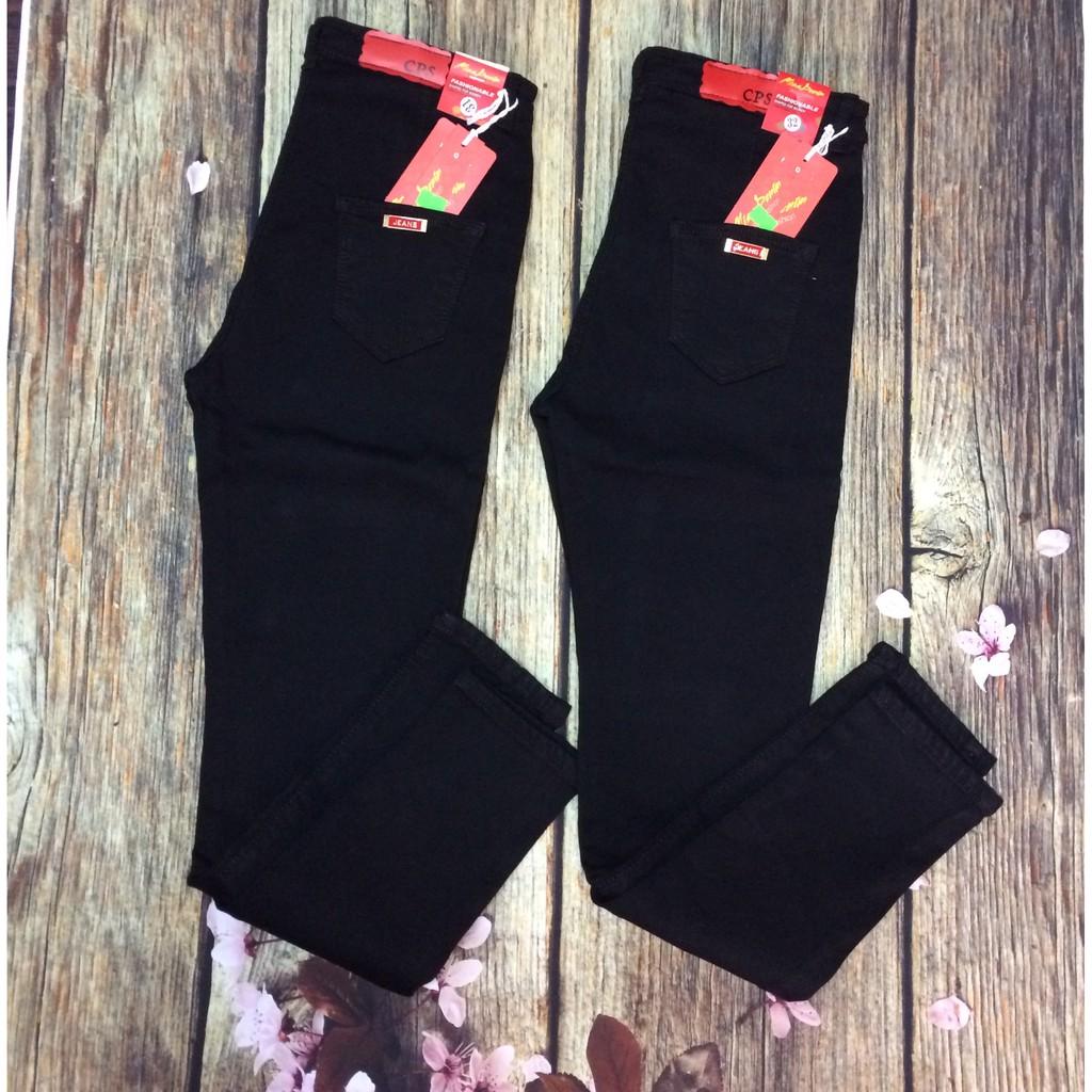 Quần jeans nữ đen trơn co giãn nhiều QJ01