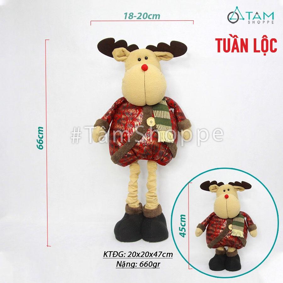 Thú nhồi bông ông già noel tuần lộc người tuyết chân rút QTNOEL-05