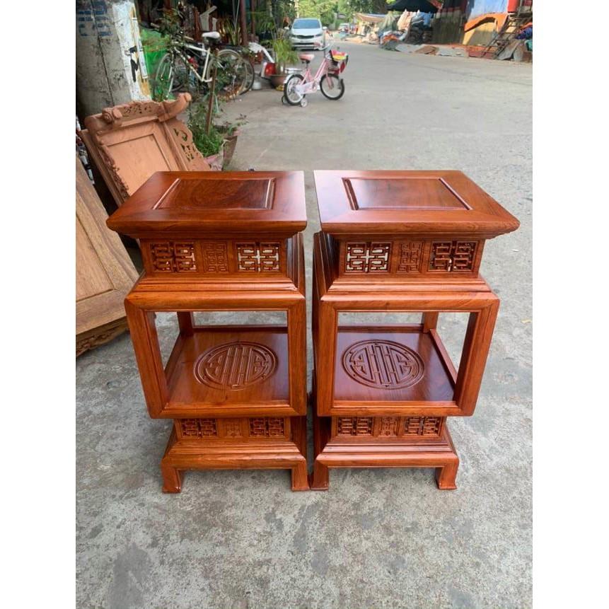 Đôn đèn gỗ hương đá (cao 60xm, mặt 30x30cm)