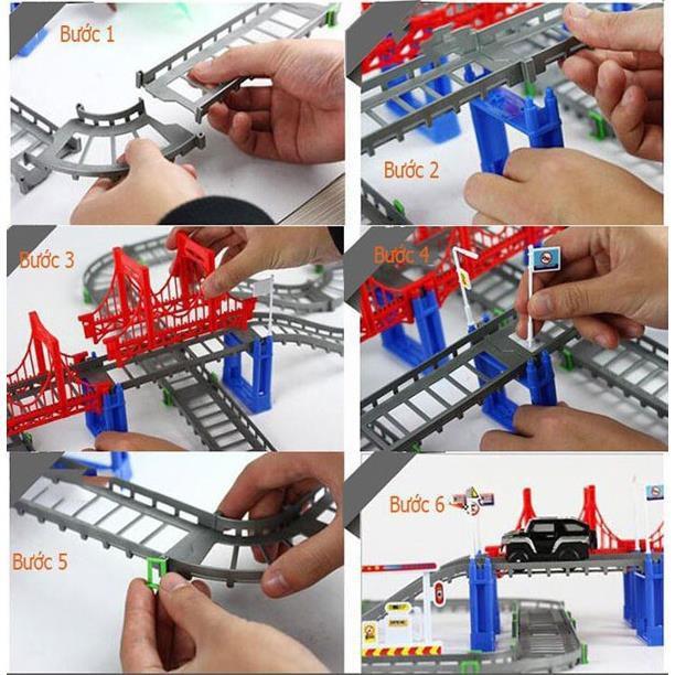 Bộ Đồ Chơi Oto Tàu Lượn Đường Ray 88 Chi Tiết