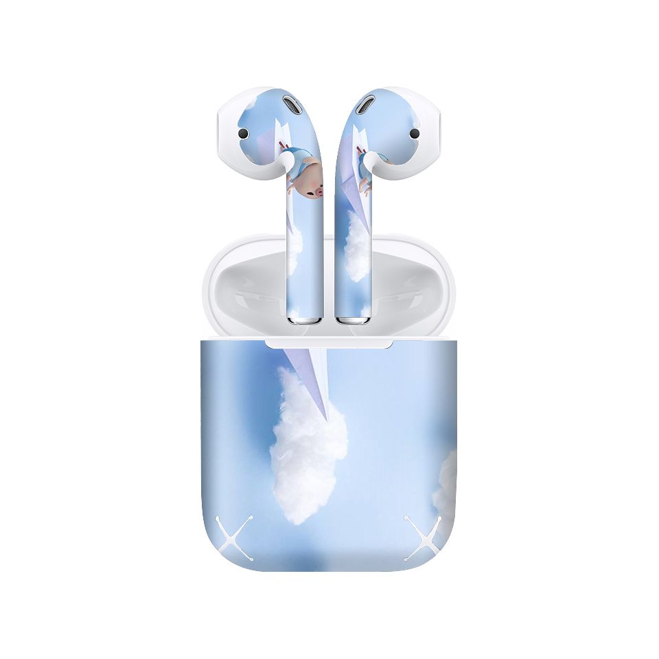 Miếng dán skin chống bẩn cho tai nghe AirPods in hình Heo con dễ thương - HEO2k19 - 003 (bản không dây 1 và 2)
