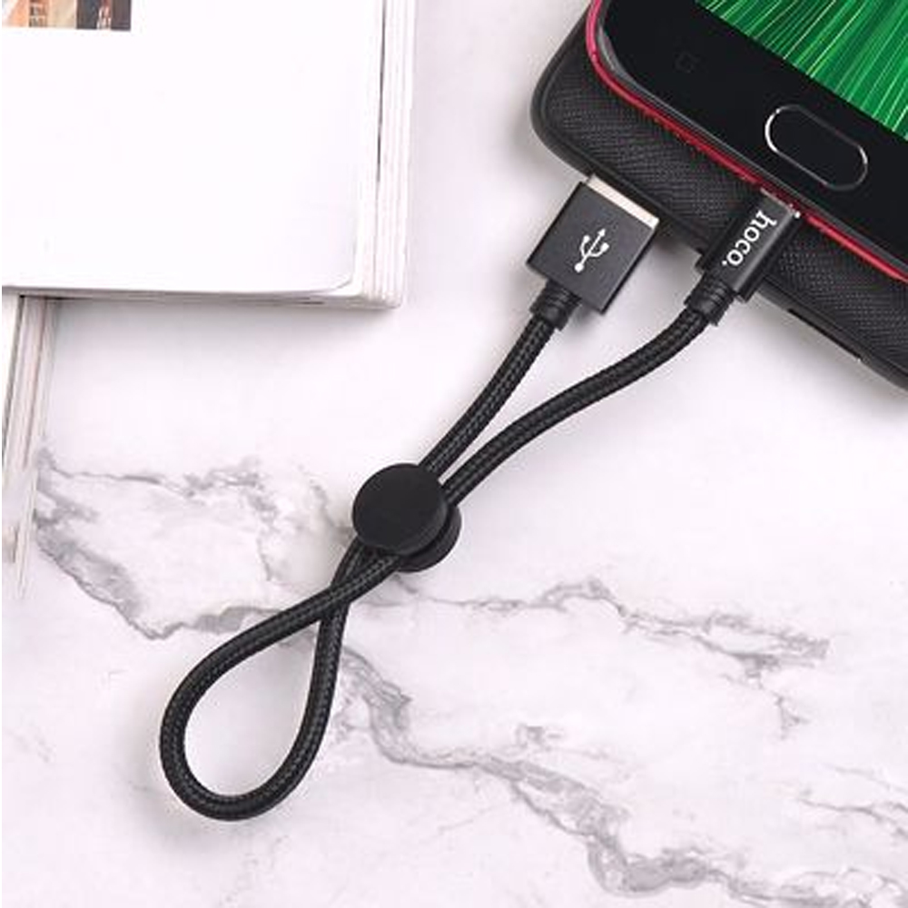 Cáp Sạc Dây Dù Hoco X35 Micro Usb Dài 25CM Cho Android  + Tặng Bọc Bảo Vệ Đầu Cáp - Chính Hãng