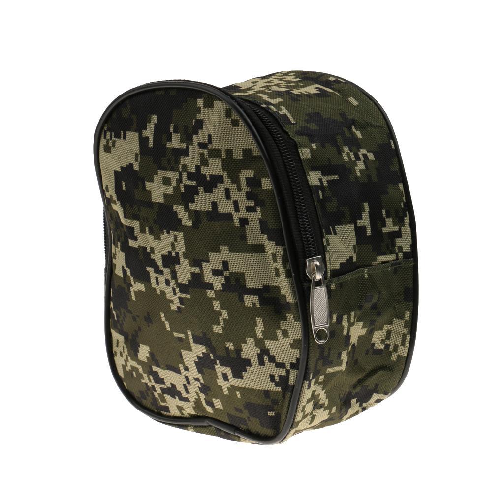 Camouflage Fishing Reel Case Protective Cover Storage Bag Pouch