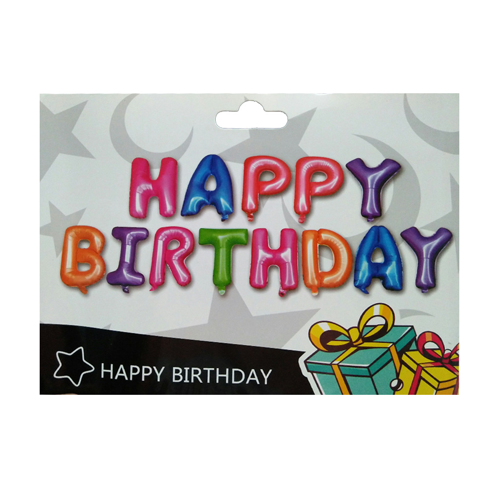 Bong bóng sinh nhật chữ Happy Birthday màu neon