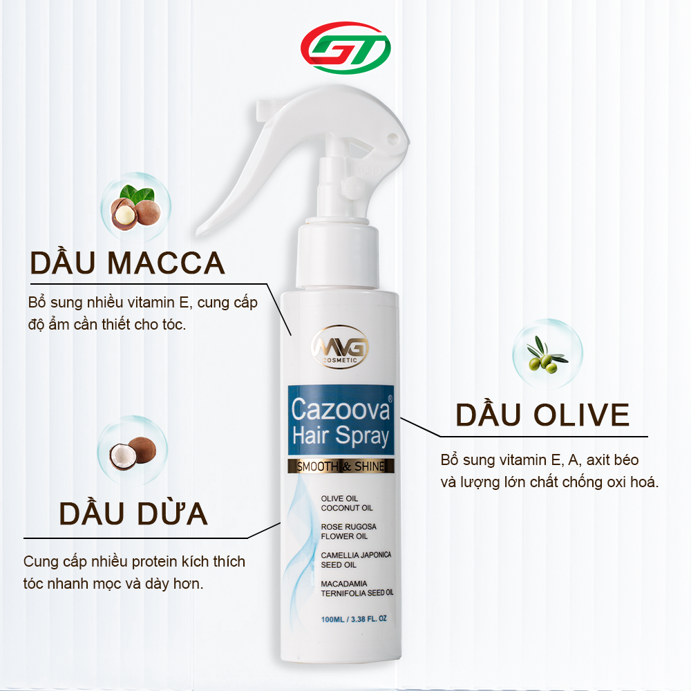 Xịt dưỡng tóc phục hồi hư tổn hương nước hoa Cazoova Hair Spray 100ml
