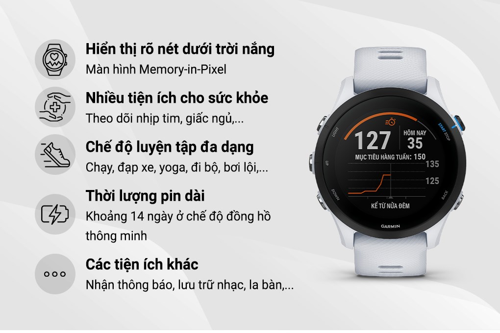 Đồng hồ thông minh Garmin Forerunner 255S Music_Hàng chính hãng