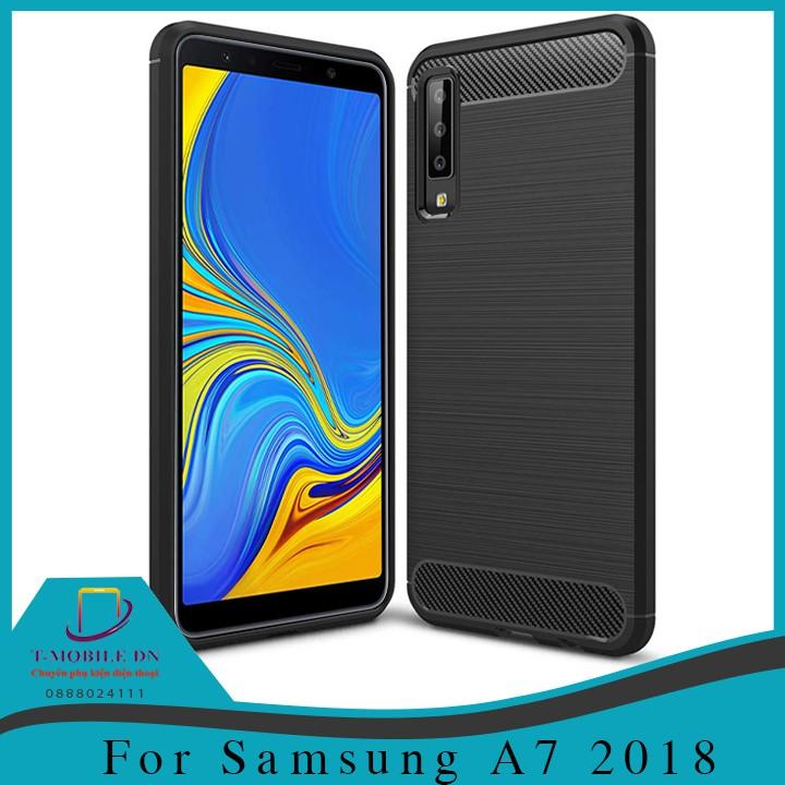 Ốp lưng cho Samsung A6 A7 A8 Plus A8 Star A9 2018 M20 carbon phay xước chống sốc chống vân tay