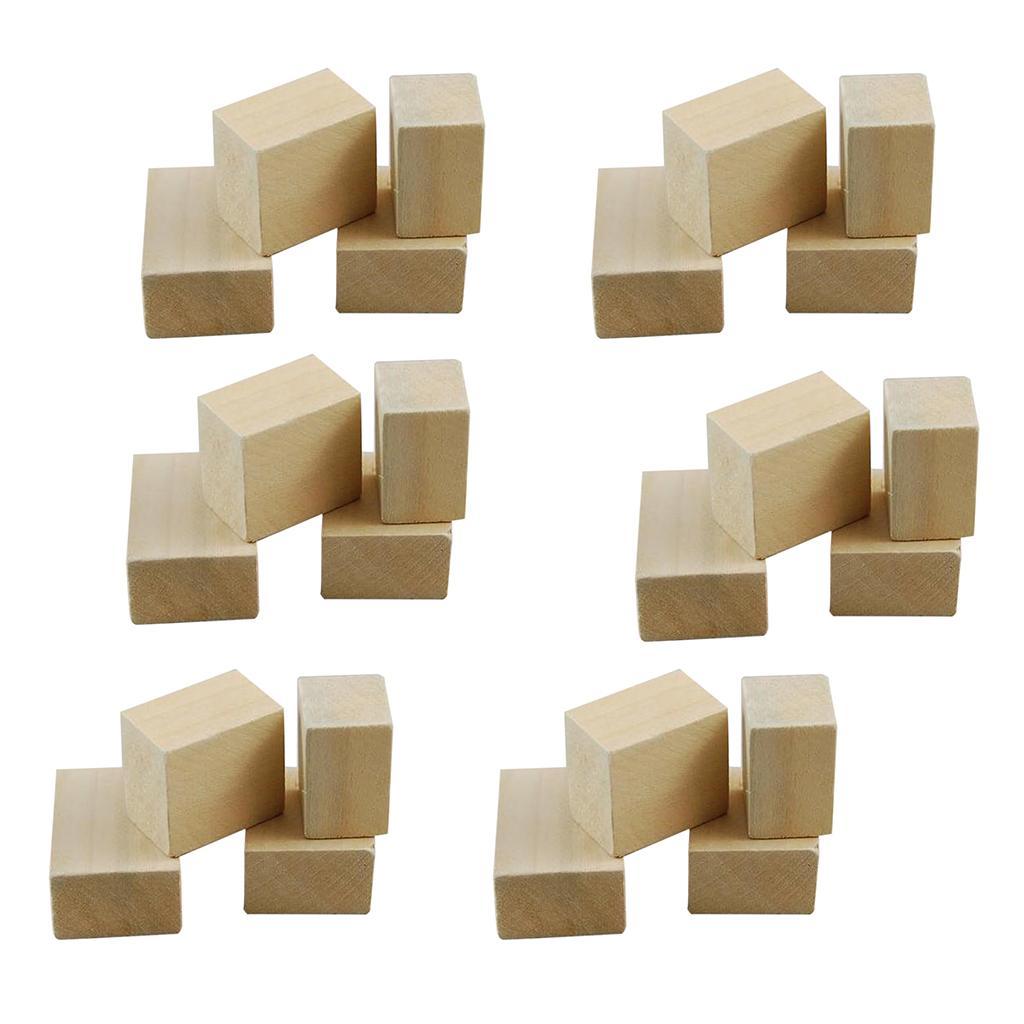 Natural Blank Wooden Cube Beads Children Unfinished DIY Craft Wood Blocks
