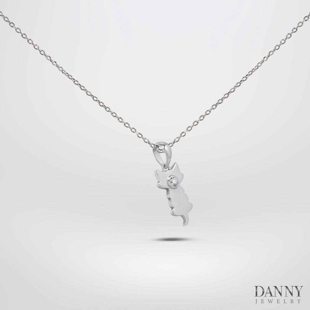 Mặt Dây Danny Jewelry Bạc 925 Xi Rhodium Con Mèo Đính Đá CZ MD034