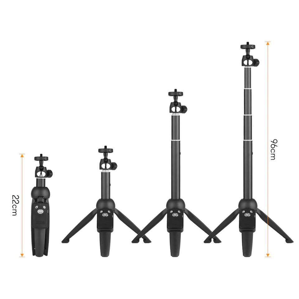 Gậy Chụp Hình, Tự Sướng Kiêm Chân Tripod Nhỏ Gọn Kèm Tay Remote Bluetooth