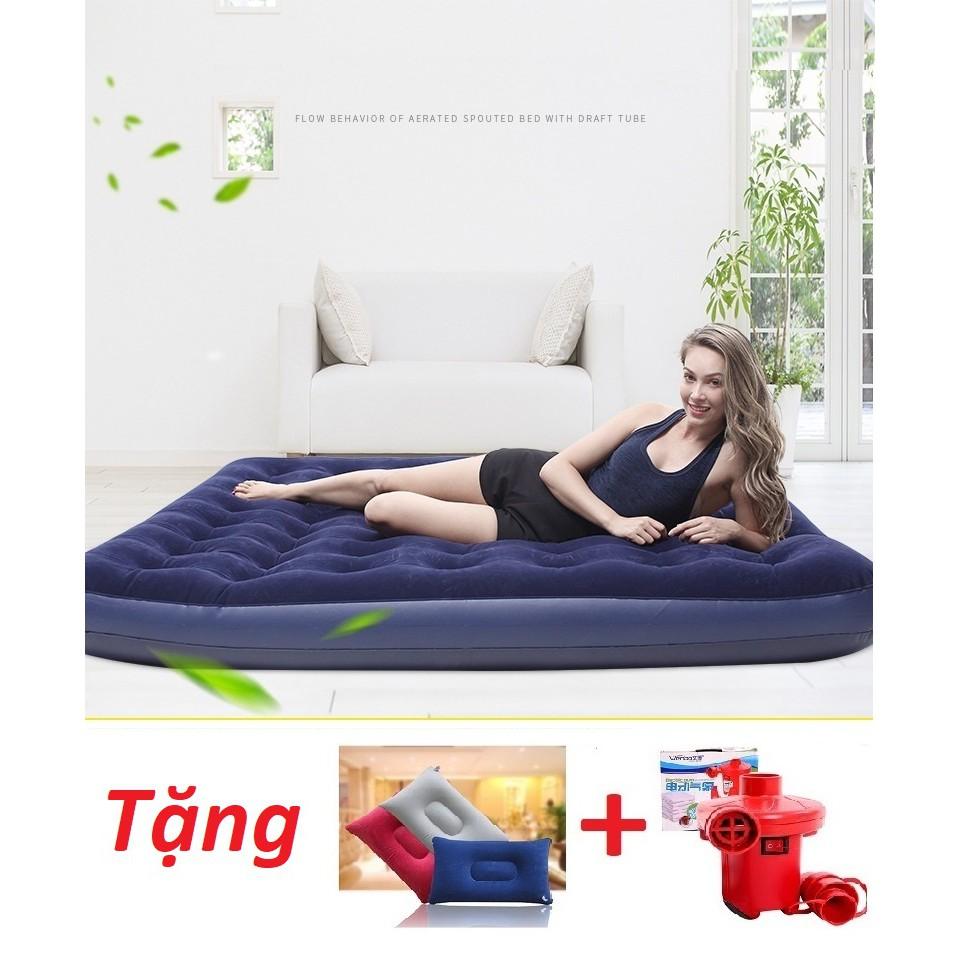 Đệm hơi Nệm hơi Bestway 67002- Size: 1,91m x 1,37 m x 22cm kèm bơm điện và 01 gối hơi