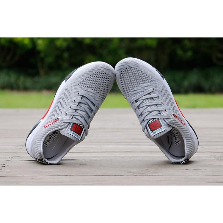 Giày Thể Thao Nam Cao Cấp Giày sneaker HHTSport-Ghi -S5