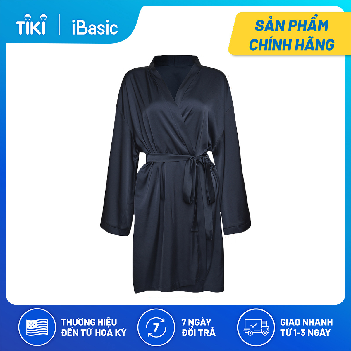 Áo choàng kimono lụa satin iBasic SW055