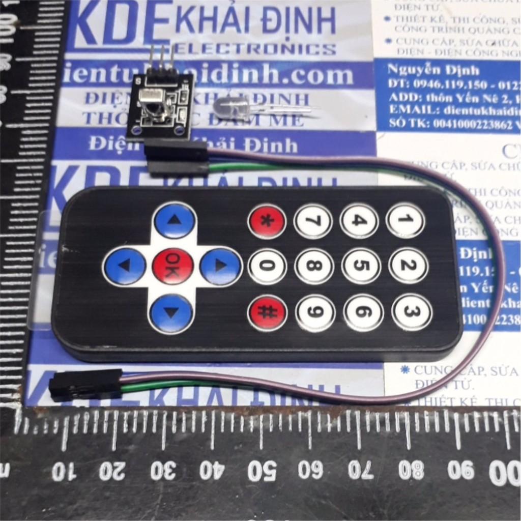 Combo remote hông ngoại, module led thu, led phát và jack cắm kde4814