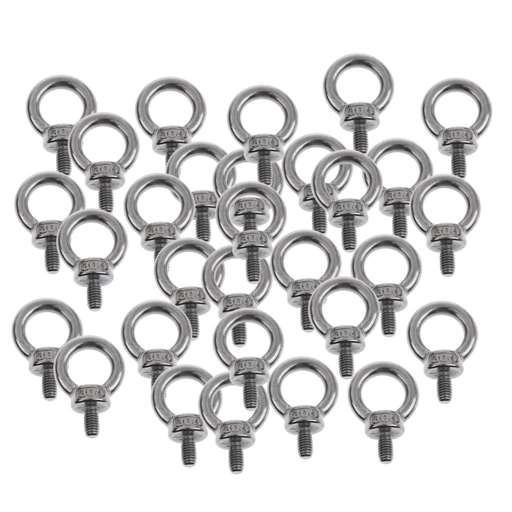 30 Miếng M6 Thép Không Gỉ 304 DIN 580 Máy Vai Nâng Vít Mắt