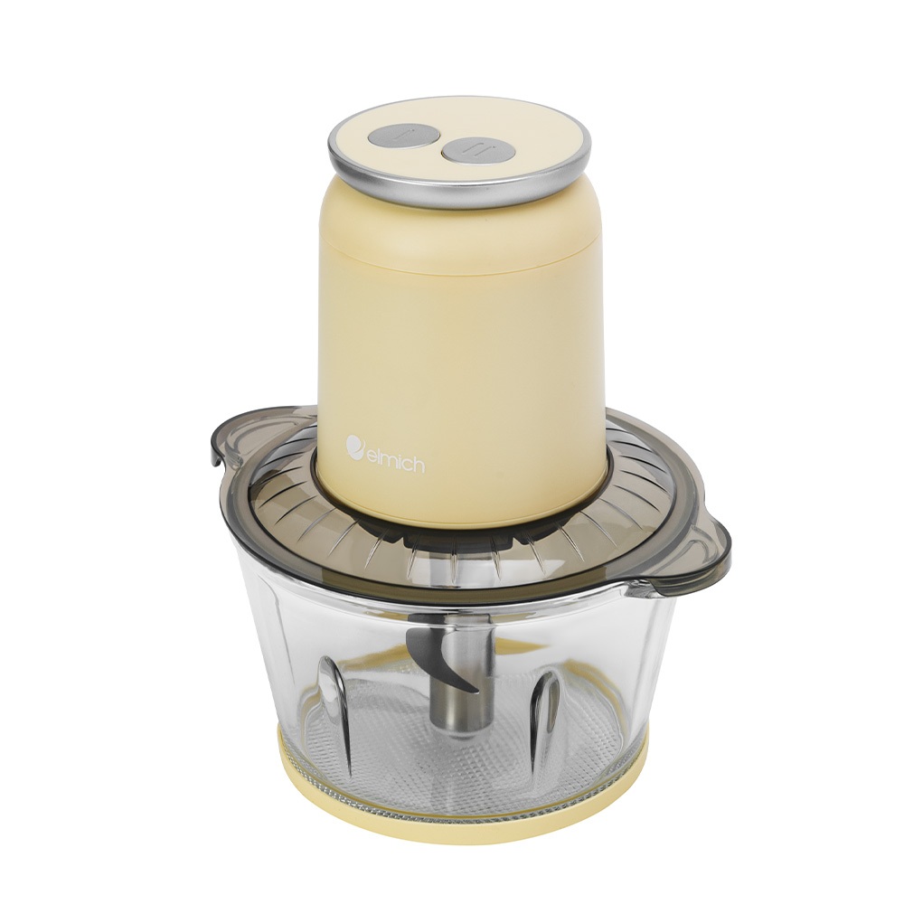 Máy xay thịt Elmich MCE-8584 2L, Hàng chính hãng, lưỡi dao 2 cánh, cối thủy tinh trong suốt -JoyMall