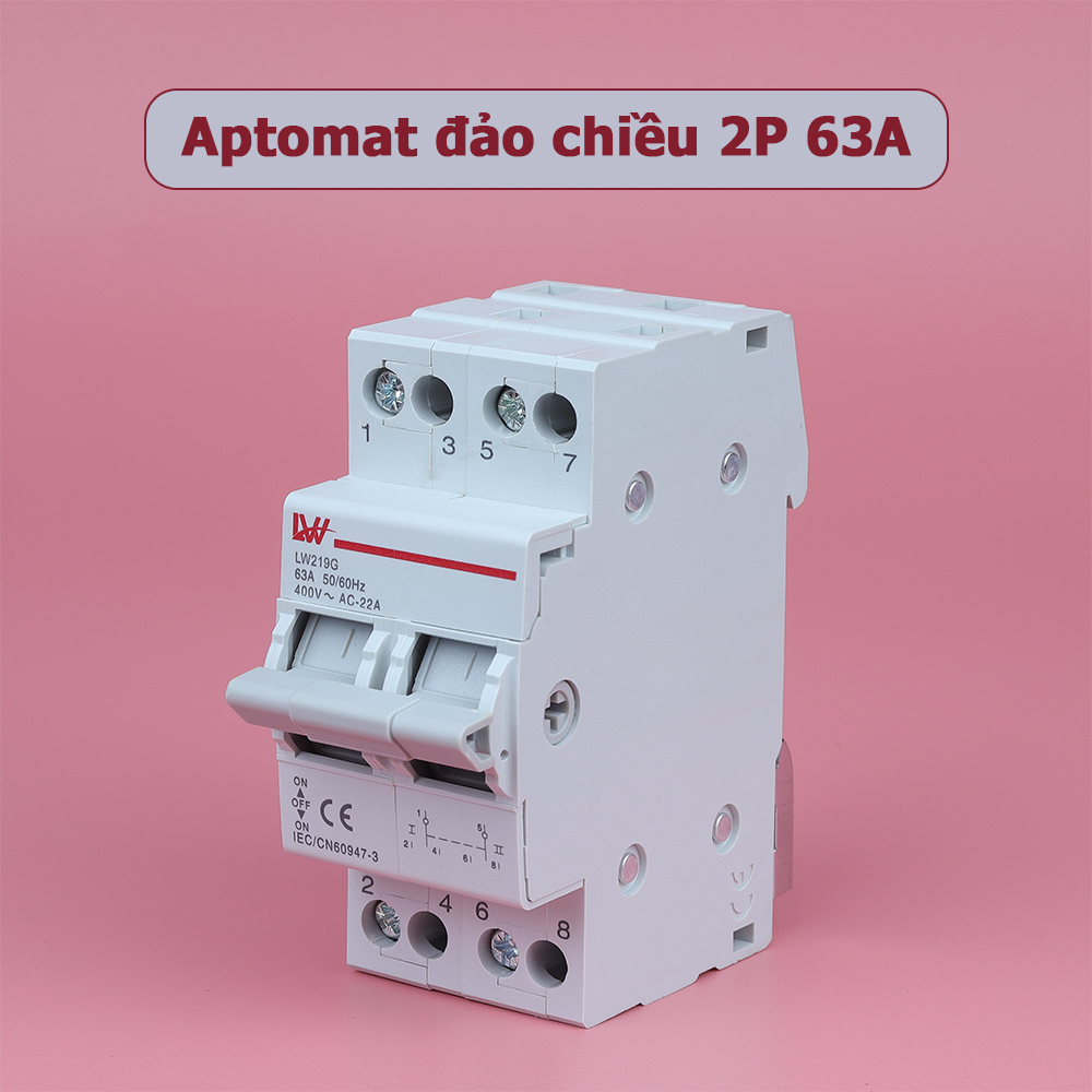 Át đảo chiều 1 pha Bộ chuyển nguồn điện LW 219G 2P 63A