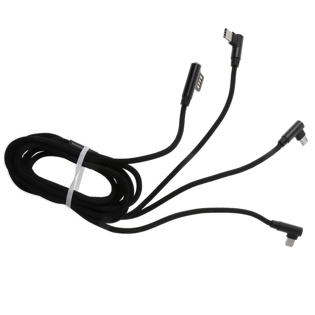 59" 3 in 1 Multi USB Charger Cable Adapter for  Android  Black