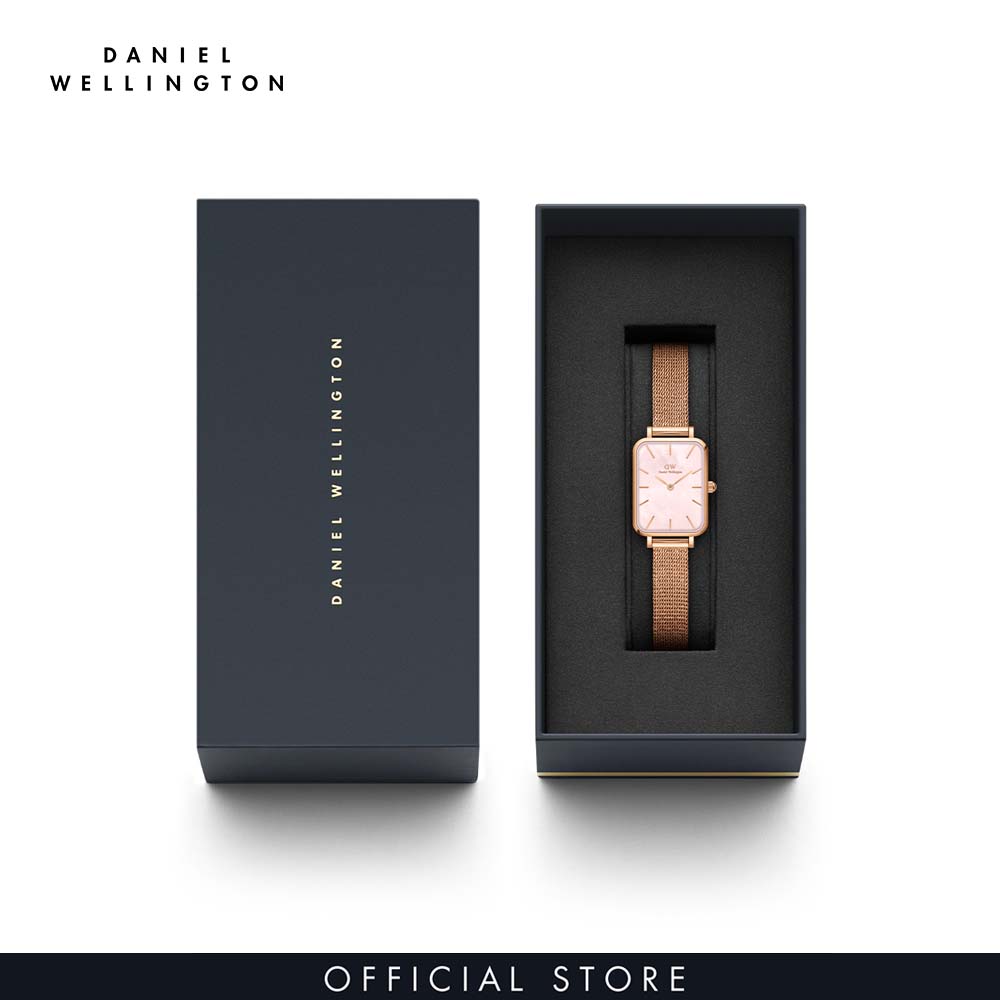 Đồng hồ Nữ Daniel Wellington dây Lưới - Quadro Pressed Melrose 20x26 mm DW00100510